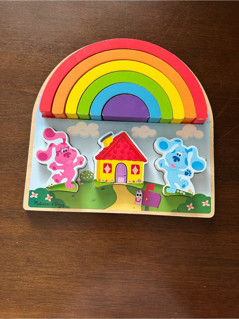 Melissa & Doug Rainbow Stacking Puzzle with Characters - Multicolor